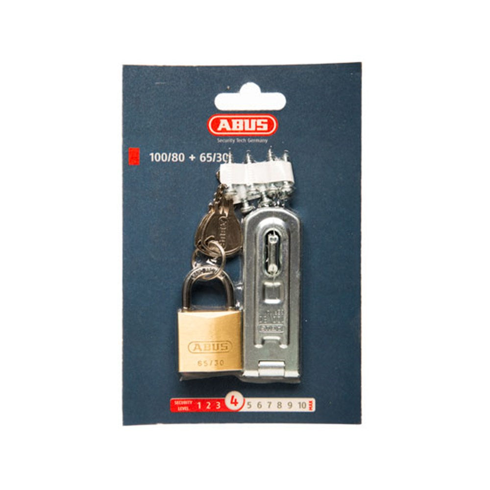Abus 100/80 & 65/30 Hasp & Padlock Pack