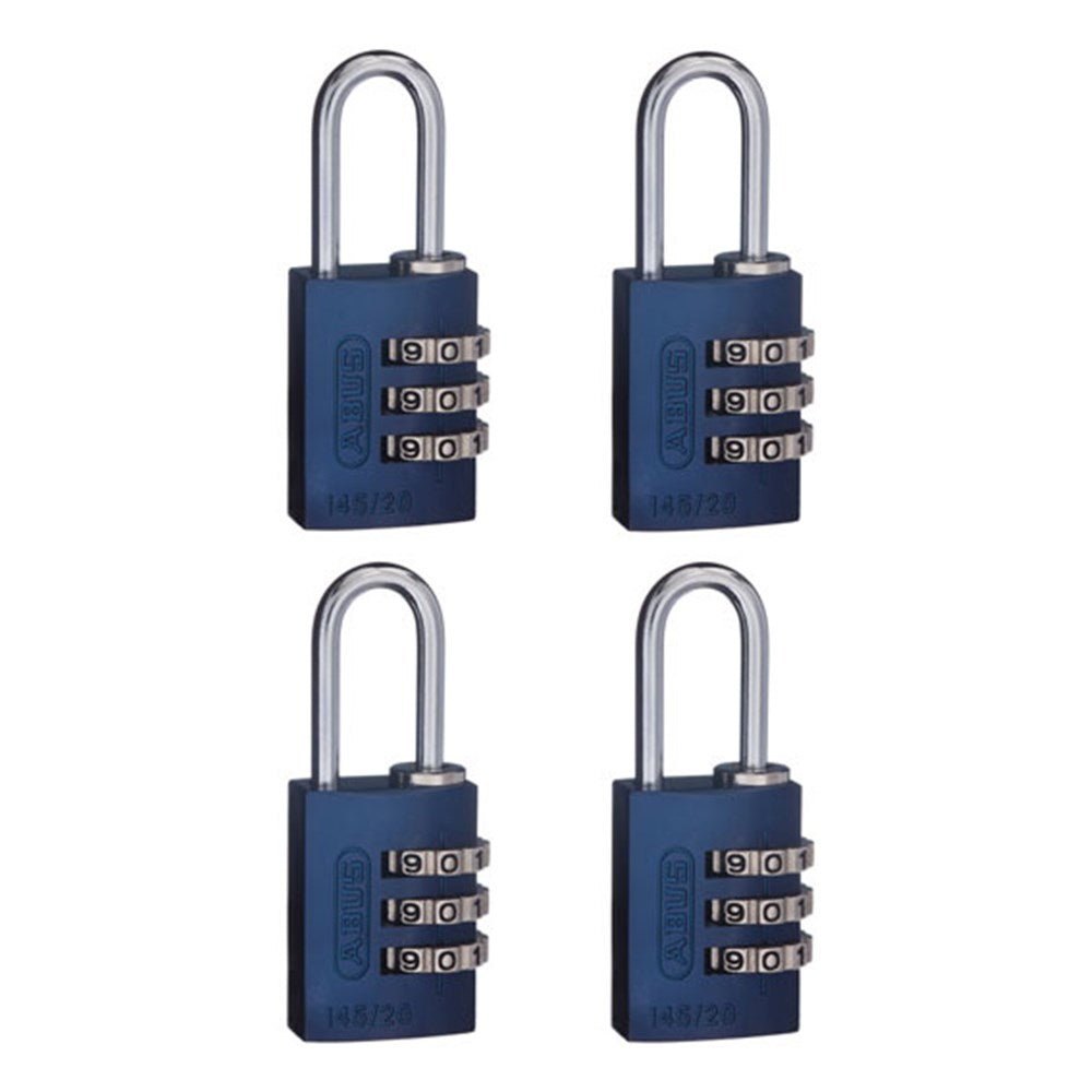 Abus 145/20 Combination Padlock Quad Pack Blue