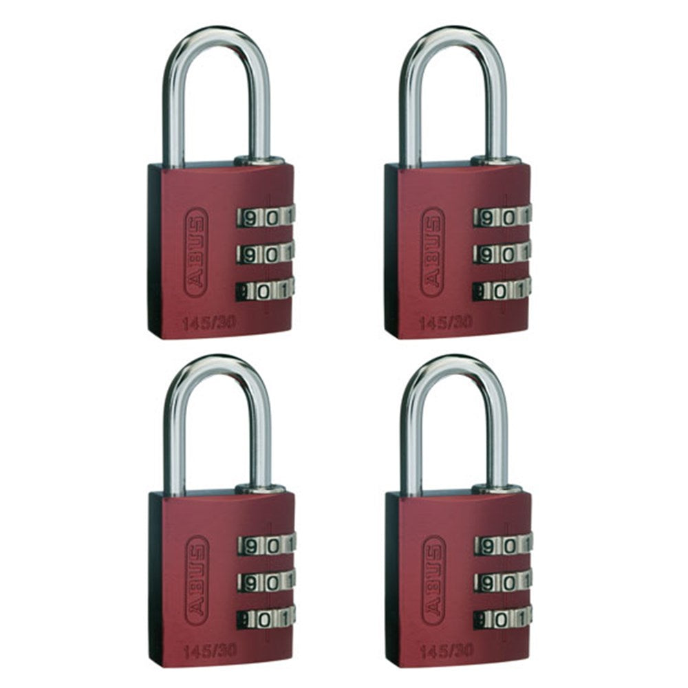 Abus 145/20 Combination Padlock Quad Pack Red