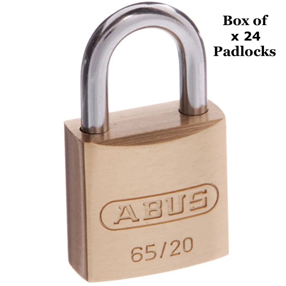 Abus 65/20 20mm Brass Bodied Padlocks x 24