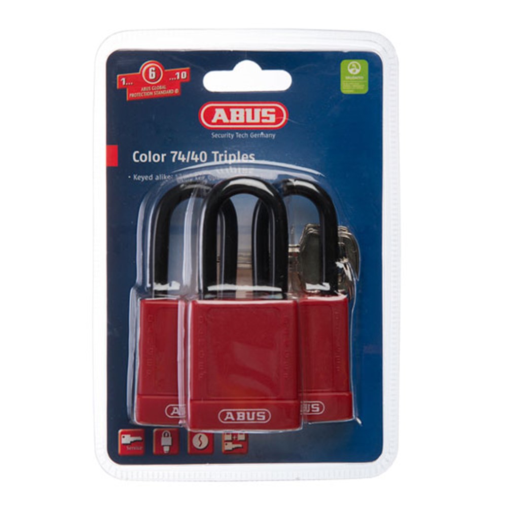 Abus 74/40 Loto Padlock Triple Pack