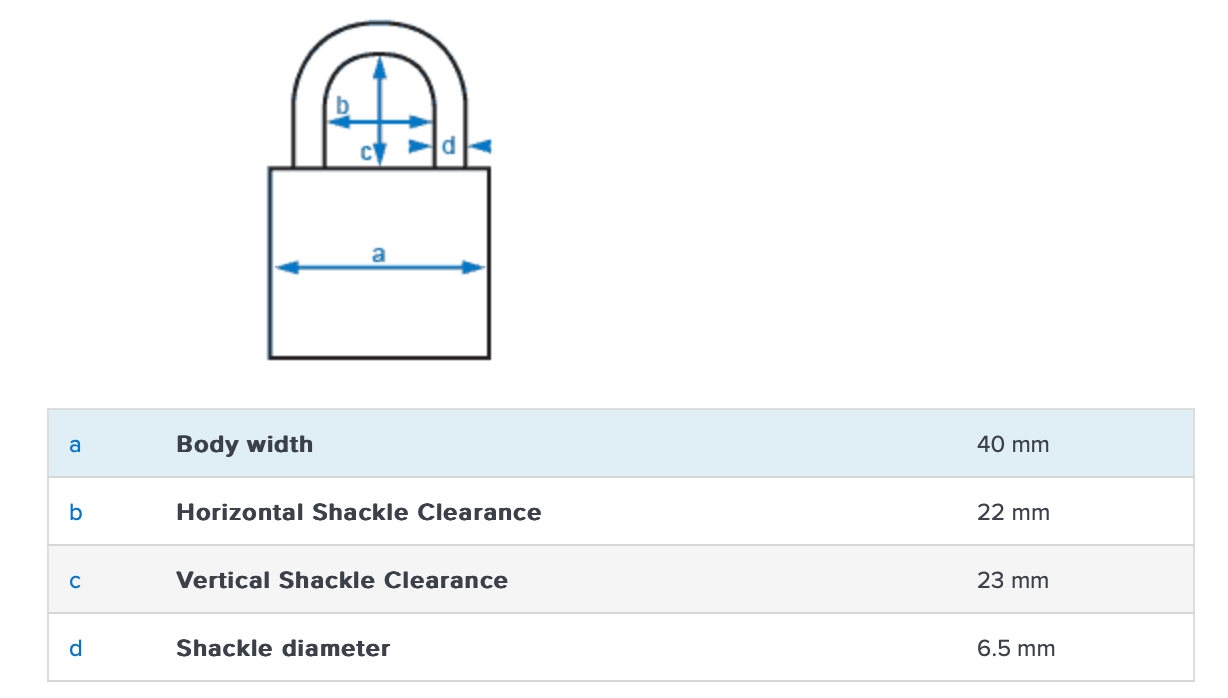Abus 65IB/40 40mm Padlock Stainless Steel Shackle