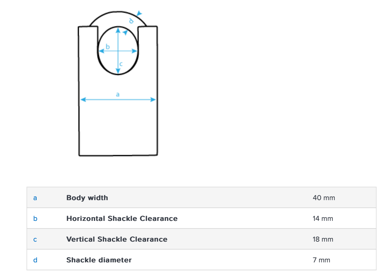 Abus 65CS/40 40mm Closed Shackle Padlock