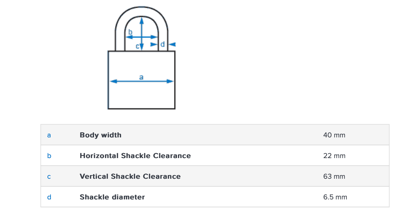 Abus 65/40HB63 40mm Extended Shackle Padlock