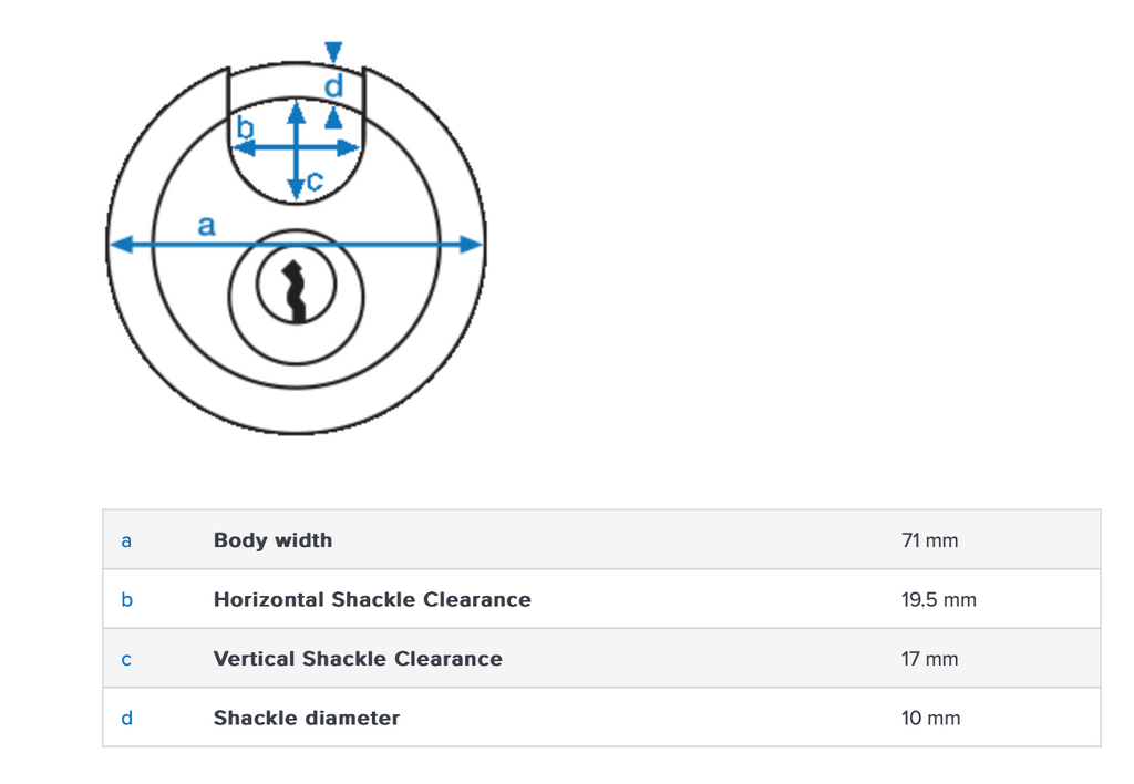 26/70 Stainless Steel Diskus Padlock