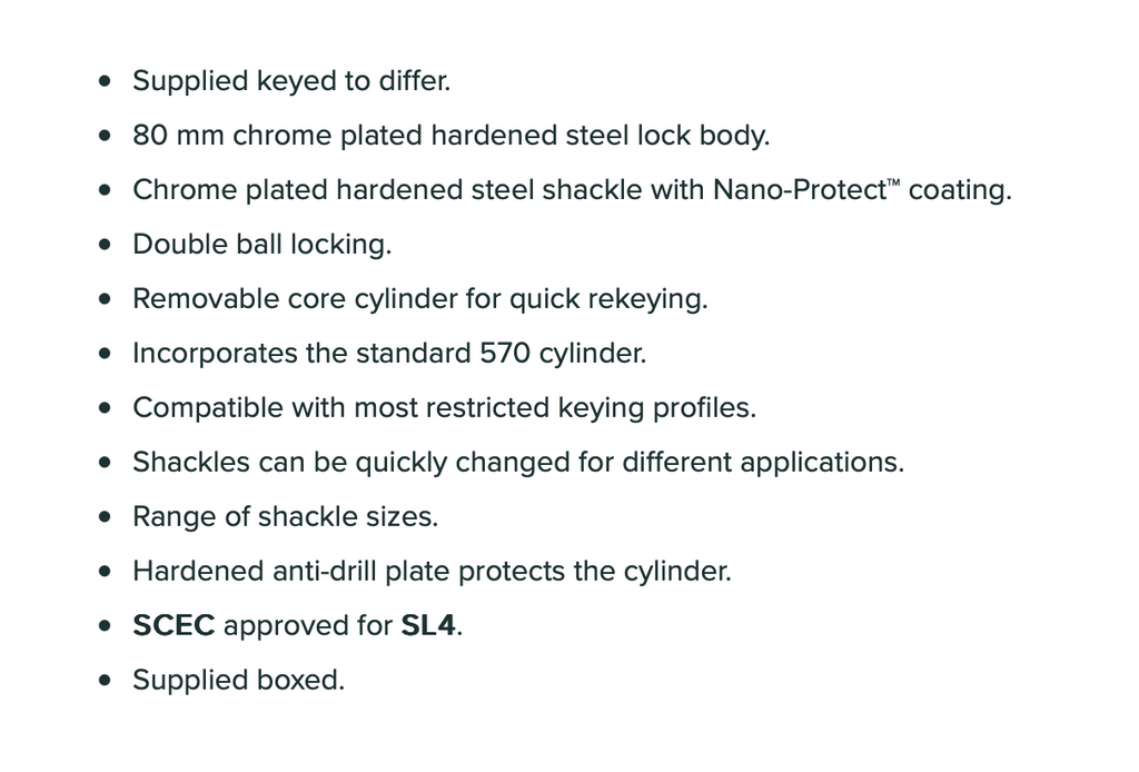 Abus 83/80 80mm Hardened Steel Bodied Padlock