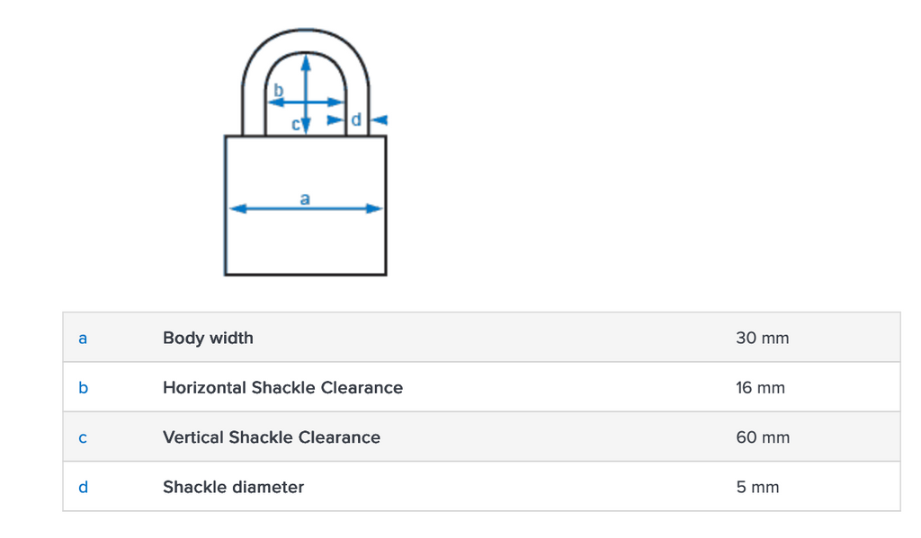 Abus 65/30HB60 30mm Extended Shackle Padlock