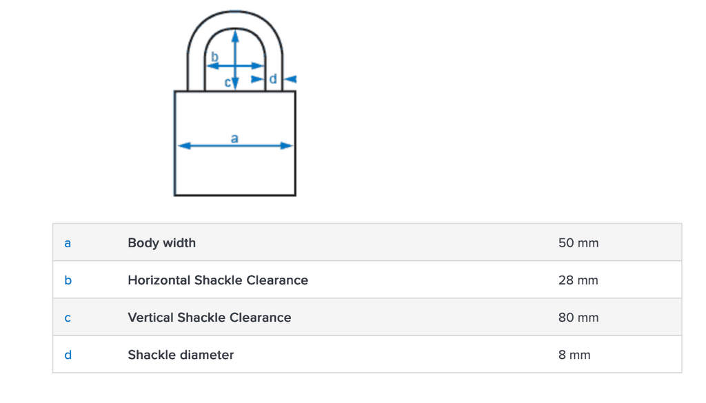 Abus 65/50HB80 50mm Extended Shackle Brass Padlock