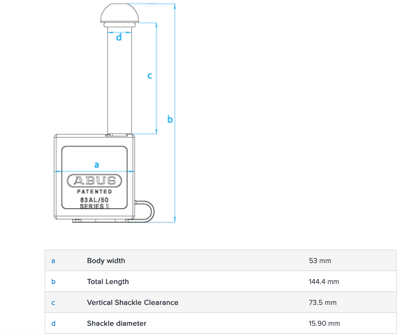 Abus 83AL50 Trailler Hitch Pin Lock