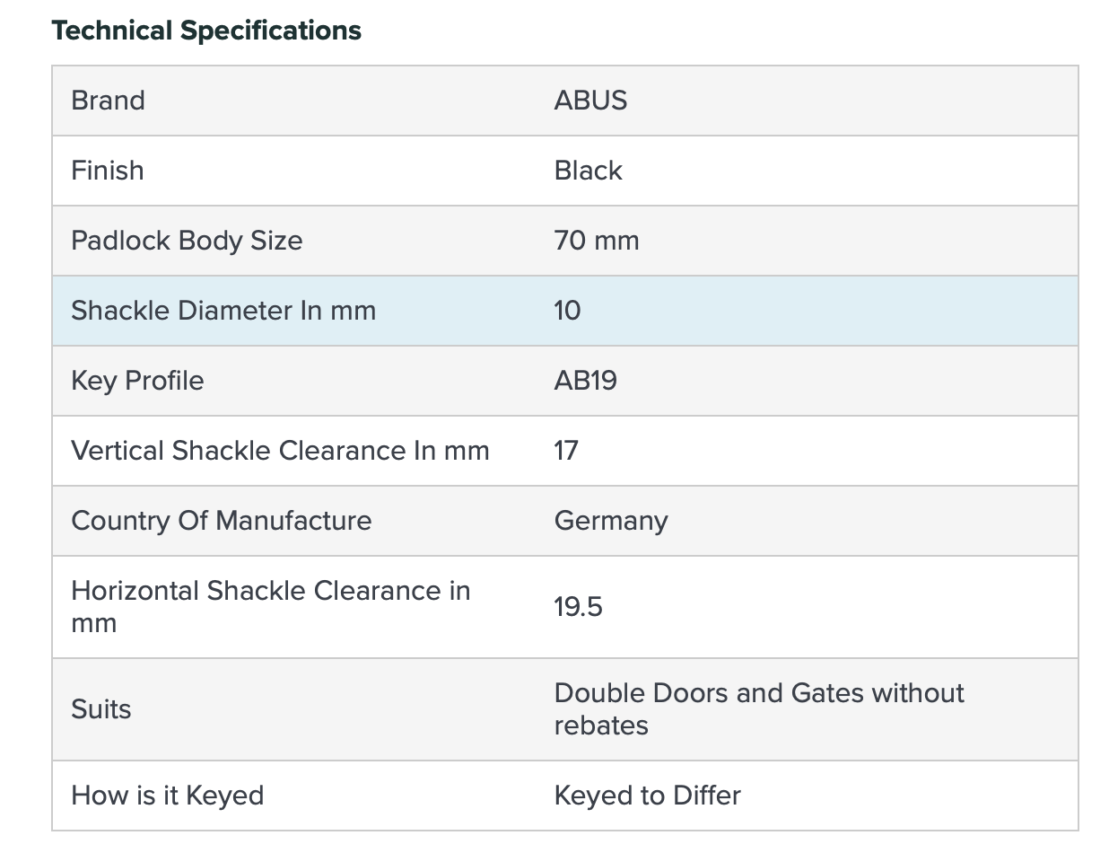 Abus 141/200 Integrated Hasp